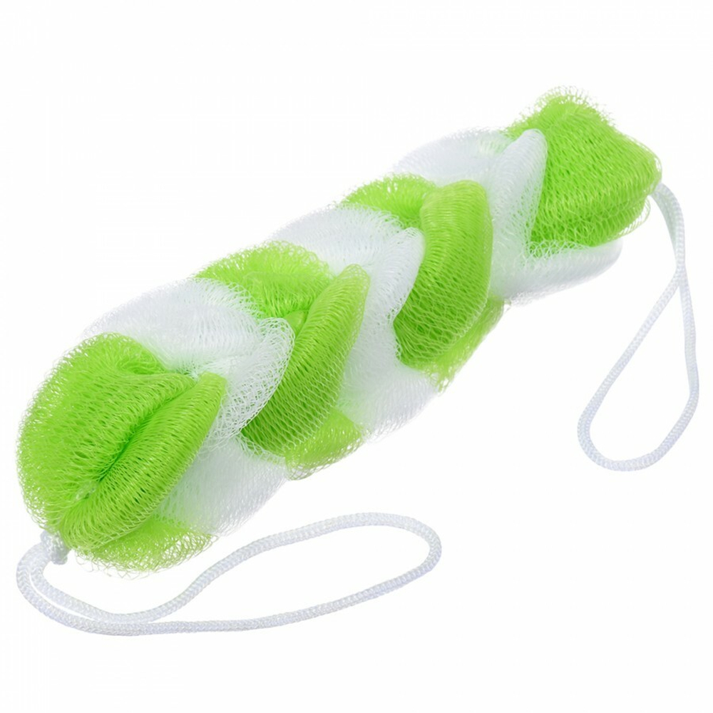 Мочалка-косичка для бани и сауны Гигант 35х7х6,5см, зеленая