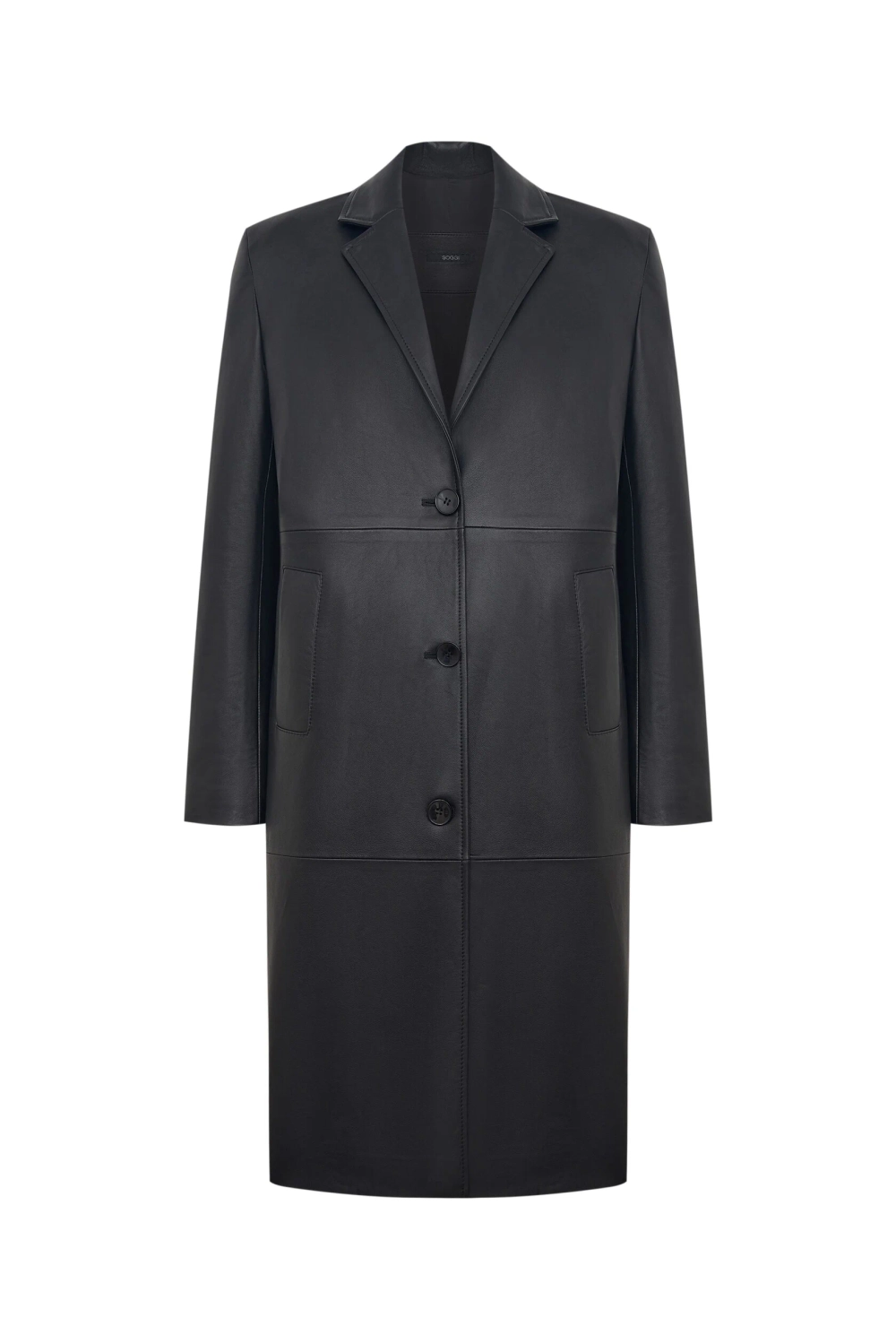 Плащ из натуральной кожи, Черный