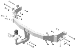Фаркоп Motodor ОЦИНКОВАННЫЙ для Hyundai Santa Fe 2012-2018, Kia Sorento 2012-2020 (оцинкованный шар)(паспорт и сертификат в комплекте)(без электрики) 90920-A