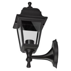 Садово-парковый светильник ЭРА НБУ 04-60-001 черный 4 гранный настенный IP44 Е27 max60Вт | Садово-парковые светильники