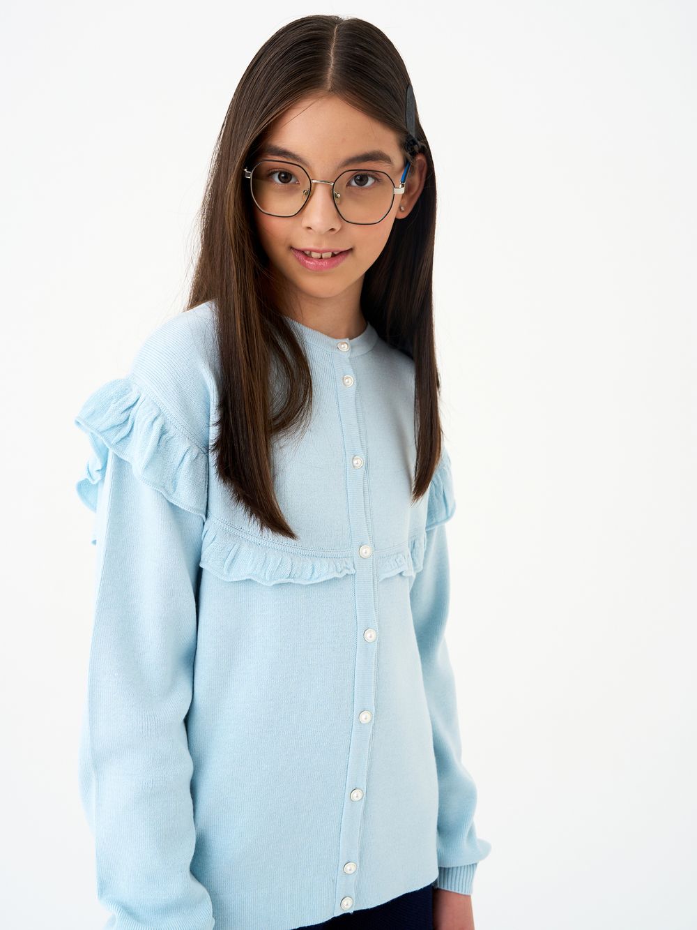 Кардиган для девочки AT1423 голубой