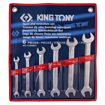KINGTONY (1106MR01) Набор рожковых ключей, 8-19 мм, 6 предметов
