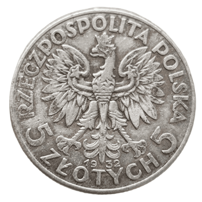 Монета 5 злотых (zlotych) 1932 год Польша