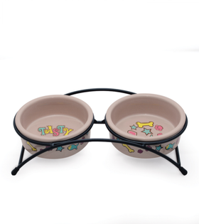 Миска керамическая на подставке "Лакомка", 2*0,25л, Triol