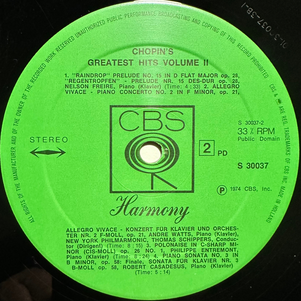 Шопен - Greatest Hits Vol.2 (Голландия 1974г.)