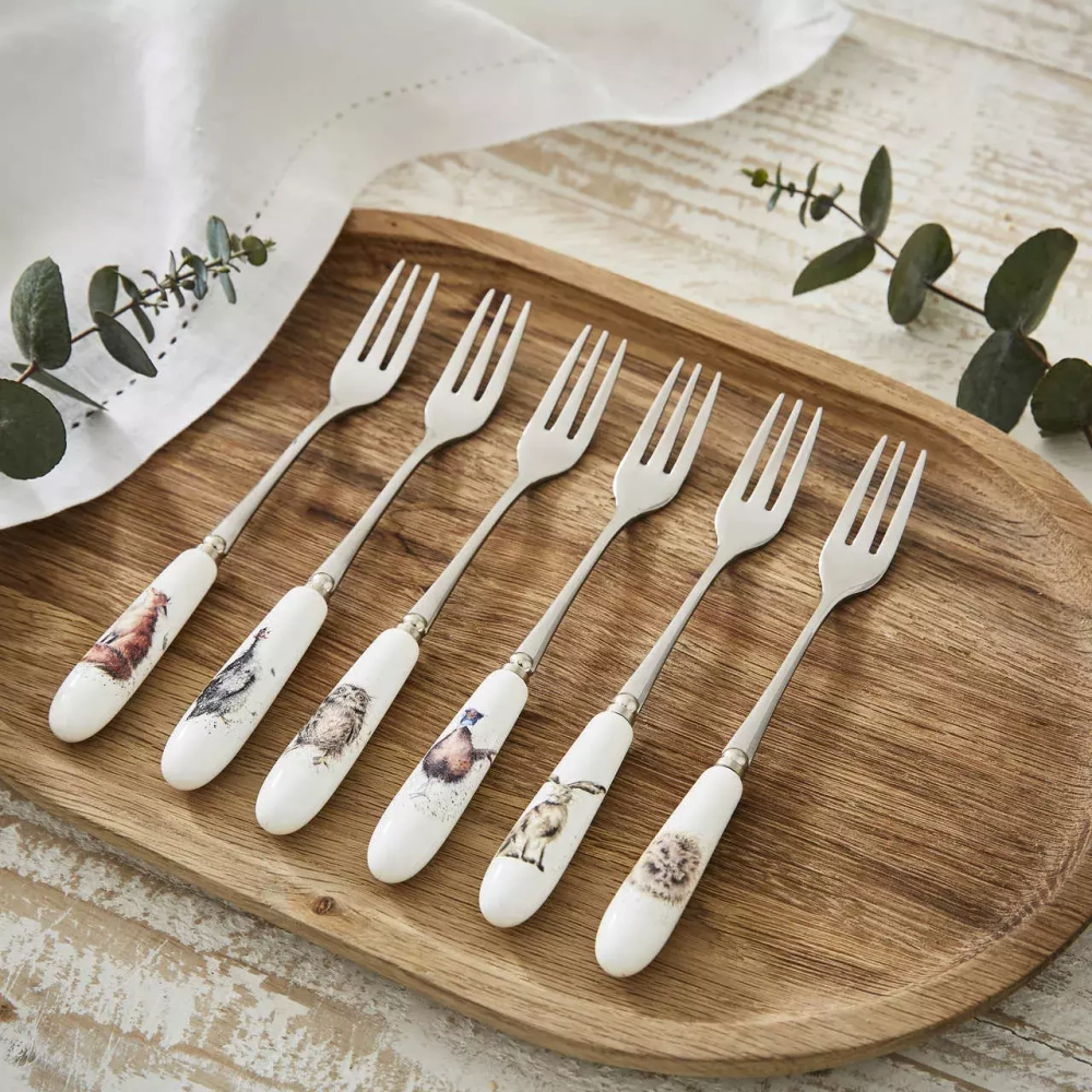 Royal Worcester - Набор Wrendale Designs из 6 вилок для торта / артикул   WN1102-XG  / GTIN 749151597723