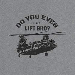 принт с вертолетом CH-47 серый меланж
