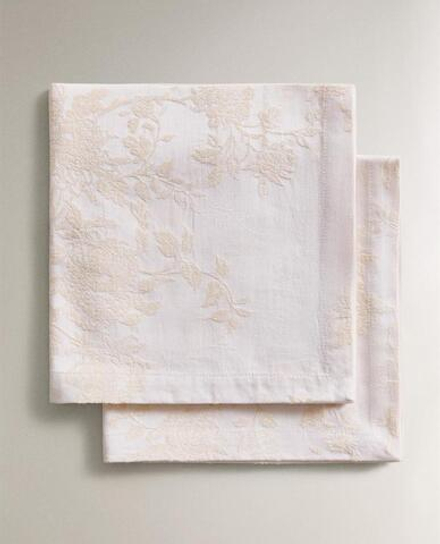 ZARA HOME ЖАККАРДОВАЯ САЛФЕТКАУ (УПАКОВКА ИЗ 2 ШТУК), БЕЖЕВЫЙ
