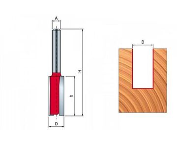 Фреза прямая (22х19х51 мм; хвостовик 8 мм; Z2) FREUD PRO 04-15708