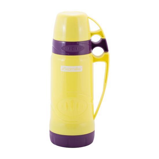 Термос 600 мл. со стеклянной колбой Kamille KM 2030 пластиковый, 2 чашки