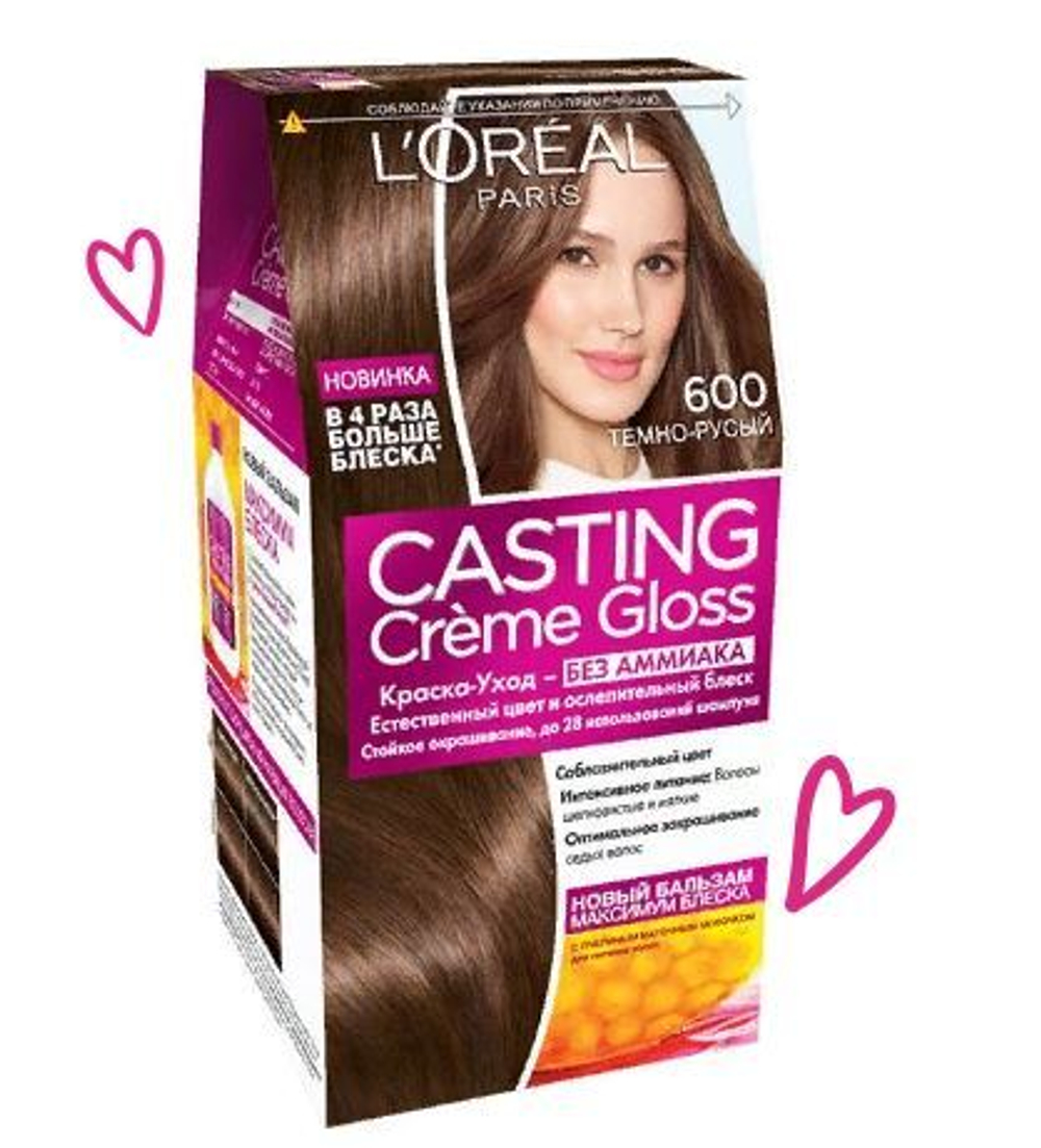 L'Oreal Paris Краска для волос Casting Creme Gloss, тон №600, Темно-русый, 48 мл