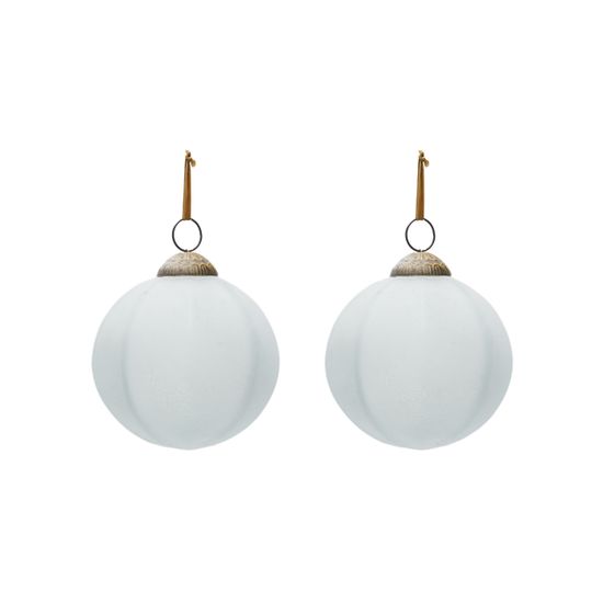 Набор из 2 рождественских шаров Talve из белого переработанного стекла, Ø 10 см