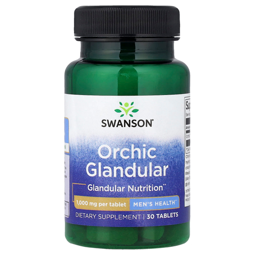 Swanson, Orchic Glandular, для мужского здоровья, 1000 мг, 30 таблеток