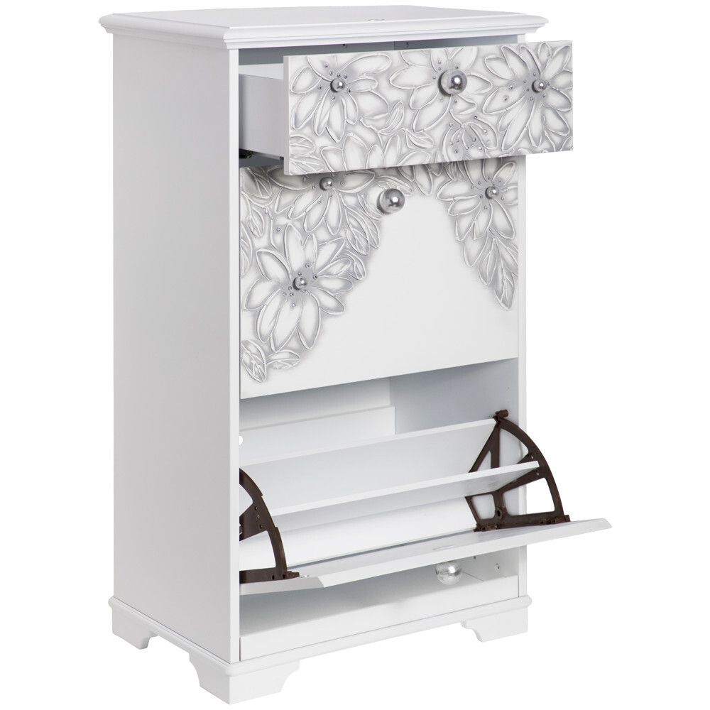 Тумба для обуви Терра-3 (с 3-мя ящиками) Айс Античное серебро