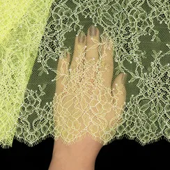 Кружево реснички желто-лимонное неон (22х290 см)