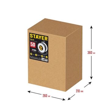 STAYER PRO-315, КГ, 3 x 1.5 мм2, 50 м, 3700 Вт, IP44, силовой удлинитель на стальной катушке (55077-50)