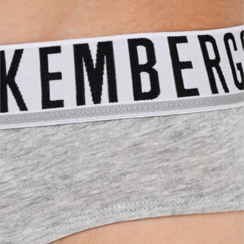 Мужские трусы брифы серые набор 2 в 1 Bikkembergs ESSENTIAL BKK1USP01BI/2
