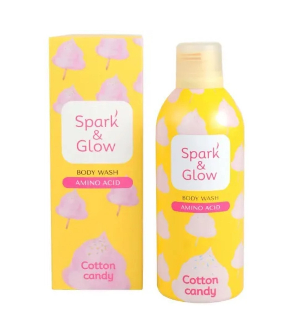 Spark&Glow Гель-пена для душа с ароматом сладкой ваты - Cotton candy body wash, 350 мл