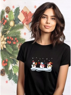 Футболка черная базовая на новый год