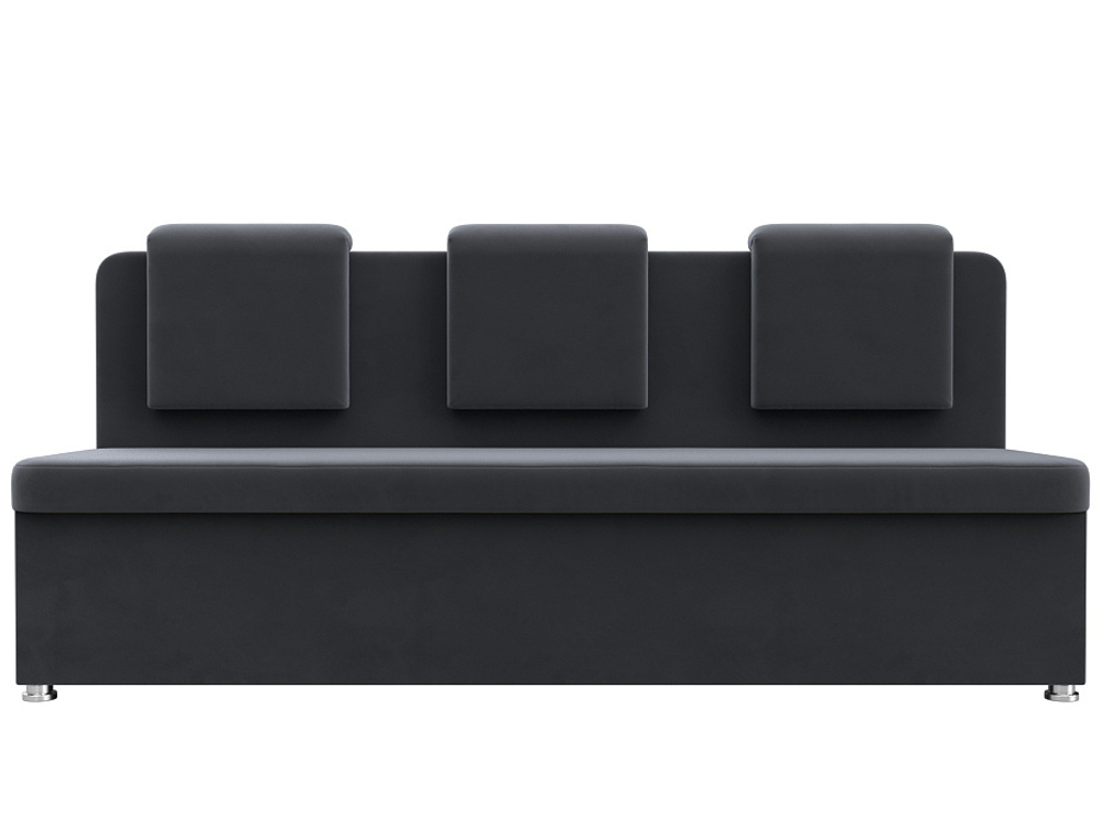 Диван кухонный прямой Маккон 3-х местный, Серый, Велюр, 126099