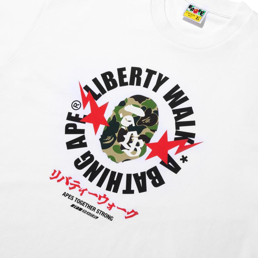 A Bathing Ape Bathing Ape Liberty Walk Футболка Cotton Regular Summer 0zxtem910101q белый