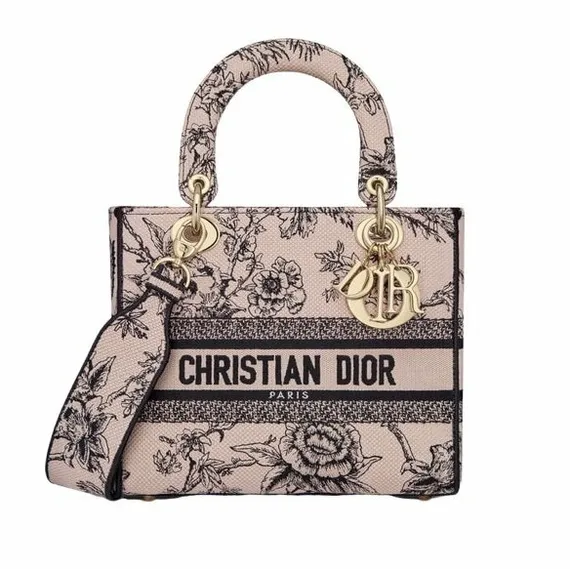 Сумка Dior Lady D-lite, модель среднего формата светло-розовый