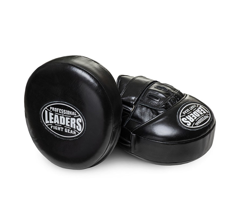 Лапы тренерские LEADERS MID-AIR BLACK (ONE, кожа, черный)