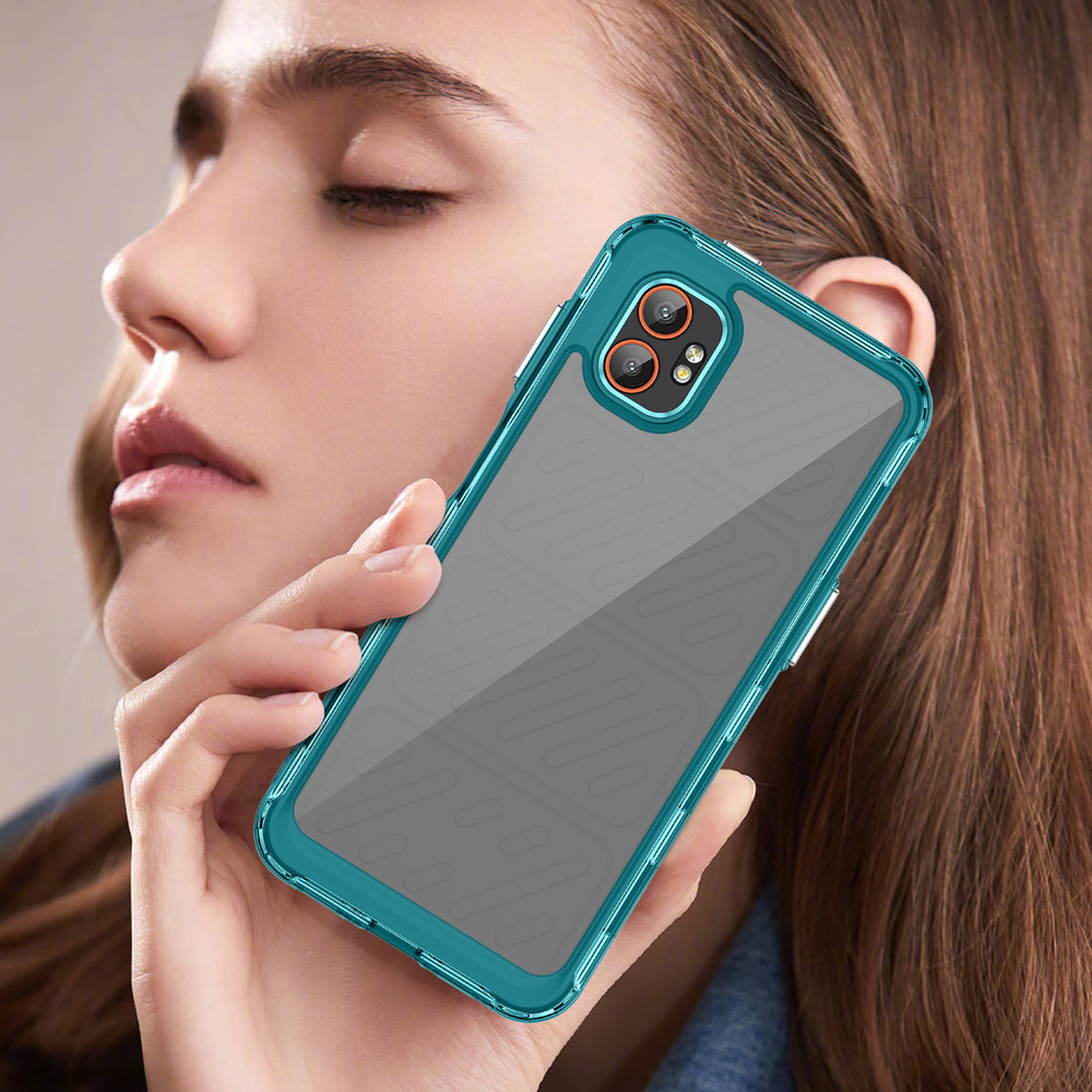 Усиленный чехол с мягкими бирюзовыми рамками для Samsung Galaxy Xcover7 Pro, увеличенные защитные свойства