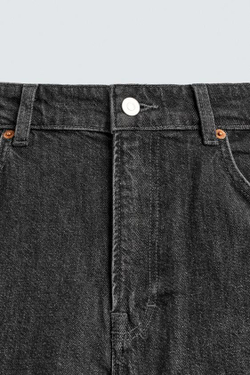 ZARA ДЖИНСЫ REGULAR FIT ОБЛЕГЧЕННЫЕ, УГОЛЬНЫЙ