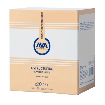 Лосьон в ампулах KAARAL AAA X-Structuring Repairing Lotion восстанавливающий для сильно поврежденных волос с пшеничными протеинами - 12*10 мл. (упаковка)