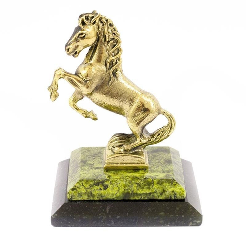 Статуэтка "Лошадка" бронза змеевик