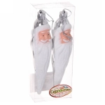 Елочные игрушки «Волшебная борода» 12 см (набор 2 шт), Серебро