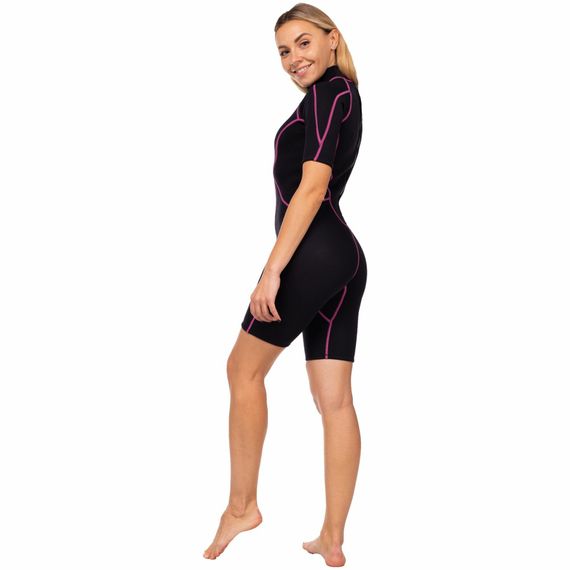 Гидрокостюм женский Marlin Malibu Shorty Lady 2,5 мм черно-розовый