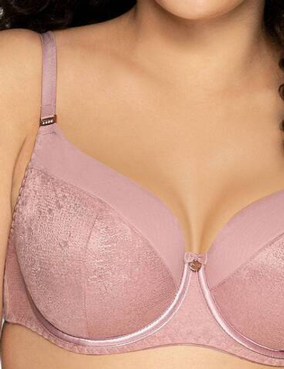 Бюстгальтер с чашками из жаккардовой ткани на тонком поролоне (Размер: 90E) (Цвет: нежно-розовый)