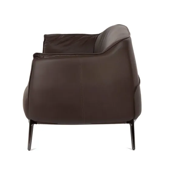 Двухместный диван Gun 150 см, тёмно-коричневая натуральная кожа