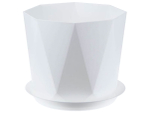 Кашпо Призма 4,7л d220мм с поддоном, белый