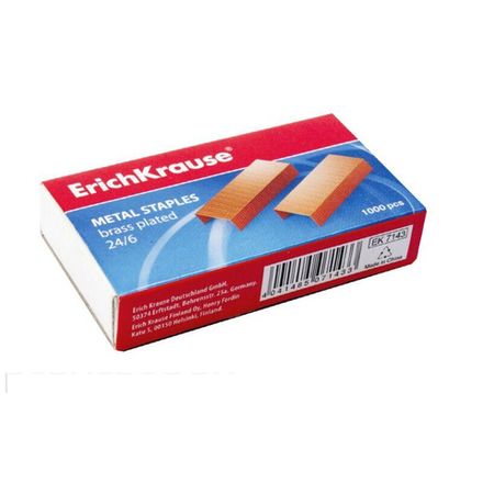 Скобы для степлера №24, медные, Erich Krause