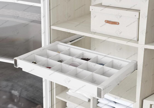 S-6718-W Ящик для аксессуаров в базу 900 мм, Starax, (860-890х475х100 мм), белая