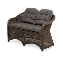 "Равенна" диван двухместный плетенный из ротанга, цвет коричневый