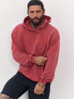 Худи garment dyed (бордовый)