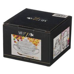 САХАРНИЦА С ЛОЖКОЙ 110 МЛ. 13*9.5 СМ. ВЫСОТА=7 СМ. КОЛЛЕКЦИЯ "MUZA" (КОР=36ШТ.)