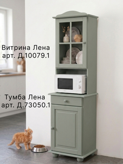 Тумба, 48х39х81, Лена, однодверная, из массива дерева, с ящиком, буфет для кухни, эвкалипт, Dipriz