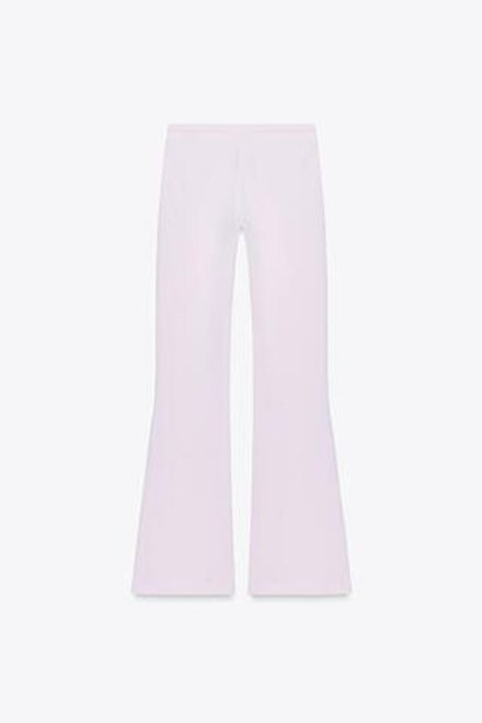 ZARA БРЮКИ-КЛЕШ ИЗ ИНТЕРЛОКА, РОЗОВЫЙ