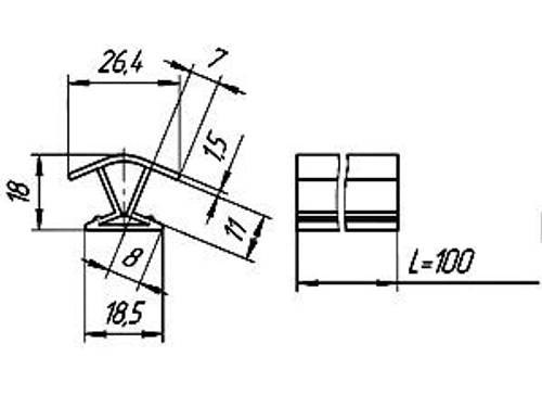 Профиль соед, для цоколя 135* ламин. дуб беленый, 100мм