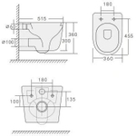 Унитаз подвесной Boheme Flow 969-SET-D, LATTE SOFT с крышкой-сиденьем с микролифтом