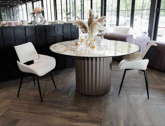 Стол обеденный Bjorn 140 керамика на стекле