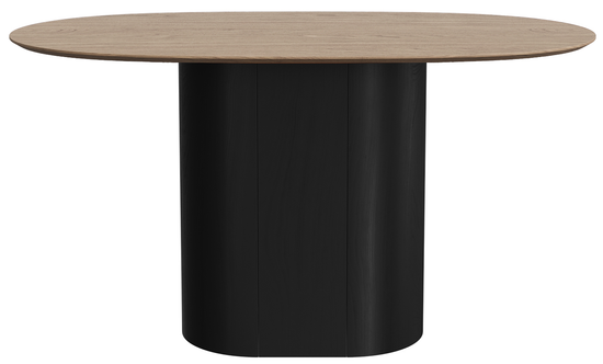 Стол обеденный Type овальный 140*85 см (натуральный дуб, черный)