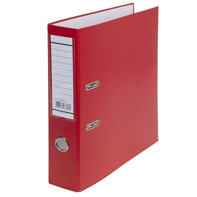 Папка-регистратор с арочным мех. Hatber, A4, кор. 70 мм, с карманом, красный, бумвинил, 1 шт