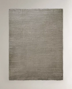 ZARA HOME МЯГКИЙ ПЛЕД, СЕРЫЙ/БЕЖЕВЫЙ