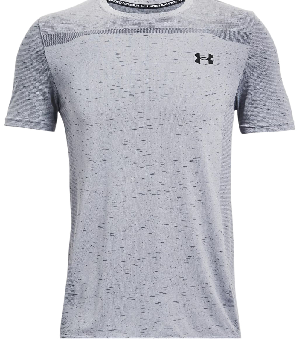 Футболка мужская теннисная Under Armour Men's UA Seamless Short Sleeve - mod gray/black